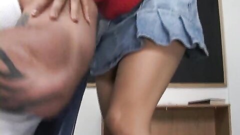 Mika Tan Gets Ass Pounded In Class By Muscle Student
