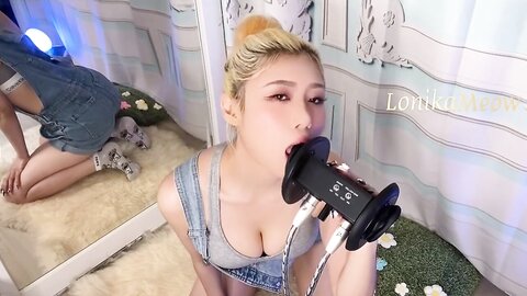 Asmr Lick Lonikameow In Ck AhegaoMouth SoundsEar Licking港女舔耳顱內高潮1