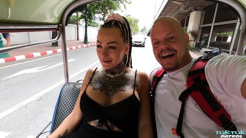 Tattooed Porn Model Blows Bubbles And Hard Cock