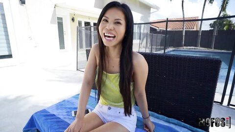 Evie Ling  Petite Asian Stretched Out