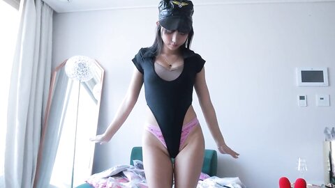 Uniform with miniskirt and underwear