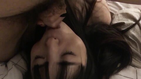 Chinese hairless pussy girlfriend hard fuck and CUM on the FACE