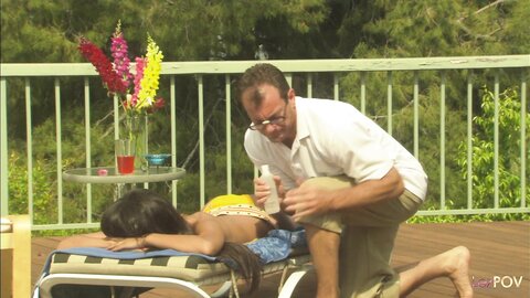 Sunbathing Is The Cause Why These Two Aroused Lesbians Are Fucking On Sunbeds
