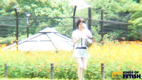 Skinny Japanese Girl Walks With A Toy Inside Her Bush Before Sucking Man