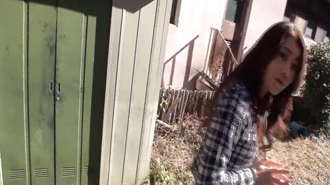 Japanese Girl Satisfies Her Bush With A Toy Outside After Sucking Guy Dick In The Car