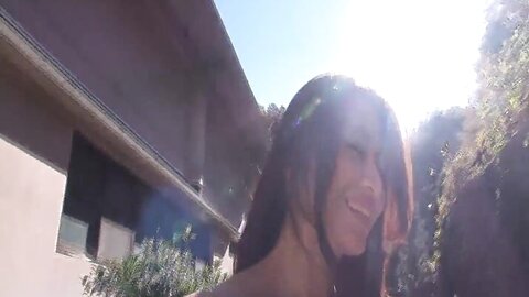 Japanese Girl Satisfies Her Bush With A Toy Outside After Sucking Guy Dick In The Car