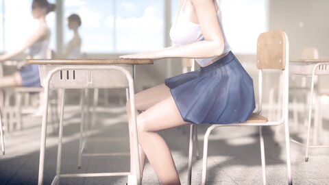 Futanari Asian Girl Masturbating In Classroom In Public