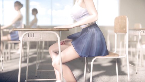 Futanari Asian Girl Masturbating In Classroom In Public