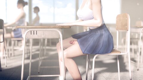 Futanari Asian Girl Masturbating In Classroom In Public