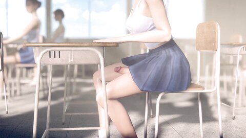 Futanari Asian Girl Masturbating In Classroom In Public