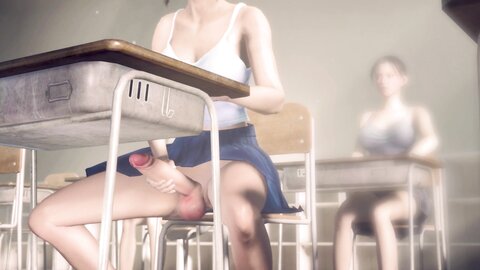 Futanari Asian Girl Masturbating In Classroom In Public